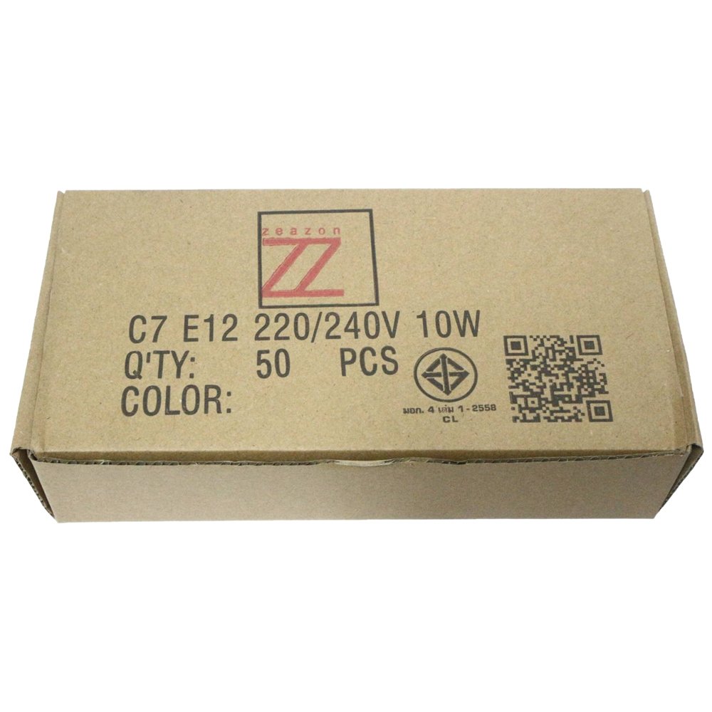 1 โหล) ZEAZON หลอด จำปา 10W เกลียวเล็ก E12 ใส เลือก 5 สี สำหรับประดับตกแต่ง ไฟคริสมาส ไฟศาลเจ้า C-7 – แดง - 12 ชิ้น - Image 8