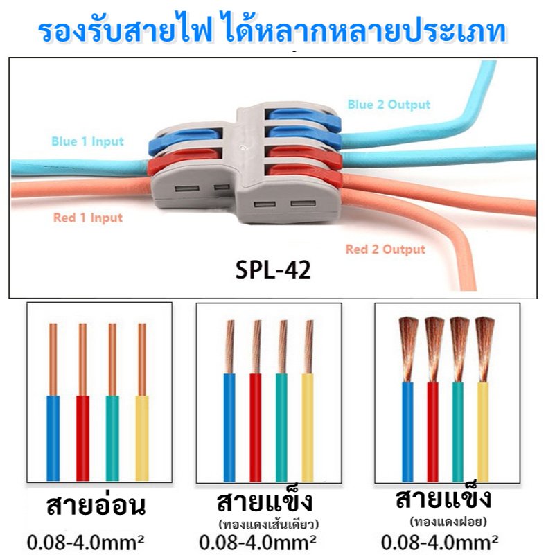 WR ตัวล็อคสาย แบบหนีบ เข้า 2 ออก 4/6/8 ช่อง 32A 600V สะดวก ใช้ง่าย ประหยัดเวลา ตัวเชื่อมสายไฟ – เข้า 2 ออก 6 ช่อง - Image 9