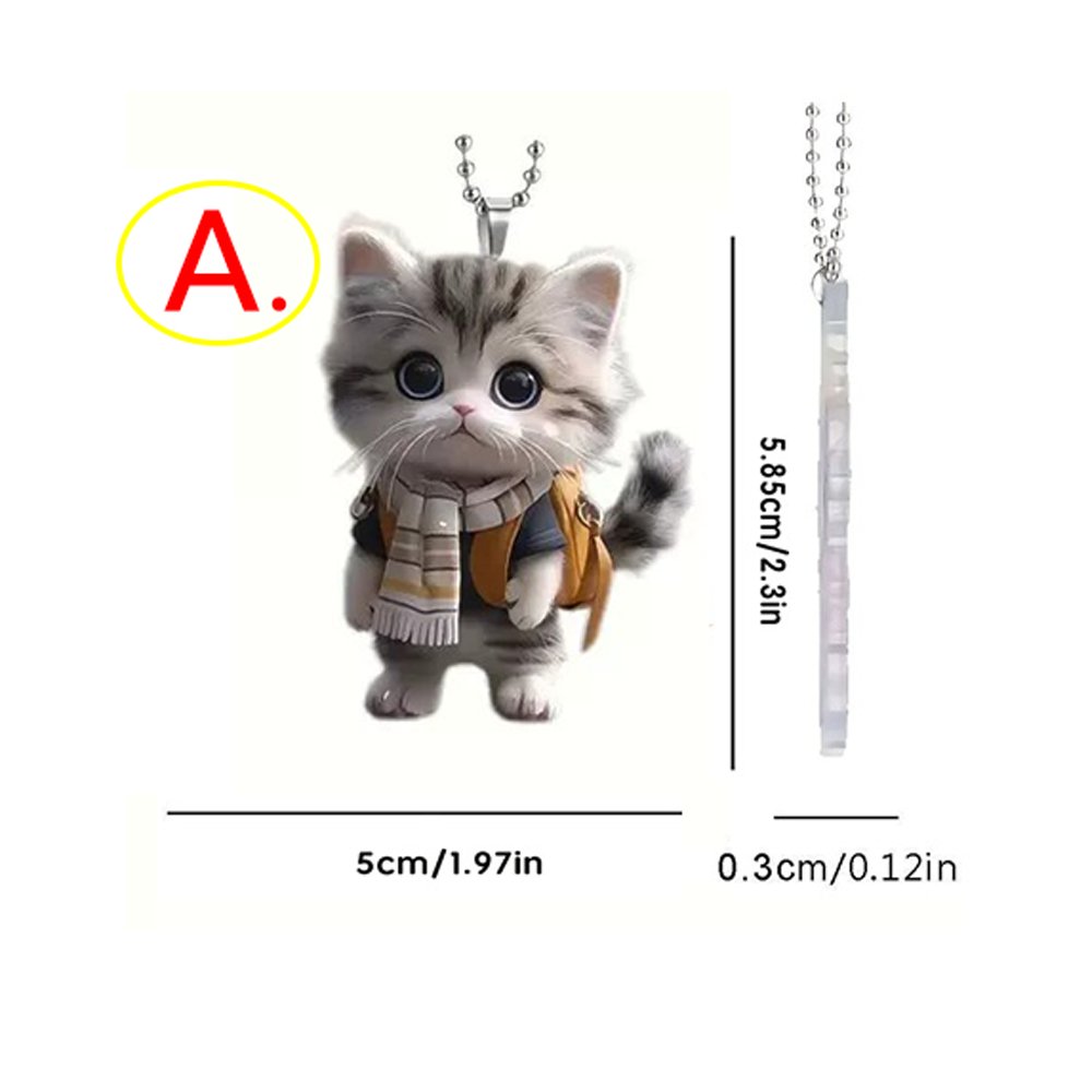 พวงกุญแจ อะคลีลิค รูป แมวน่ารัก ขนาด 4-8 ซม. Cute Cat Keychain ของขวัญทาสแมว พวงกุญแจห้อยกระเป๋า – A