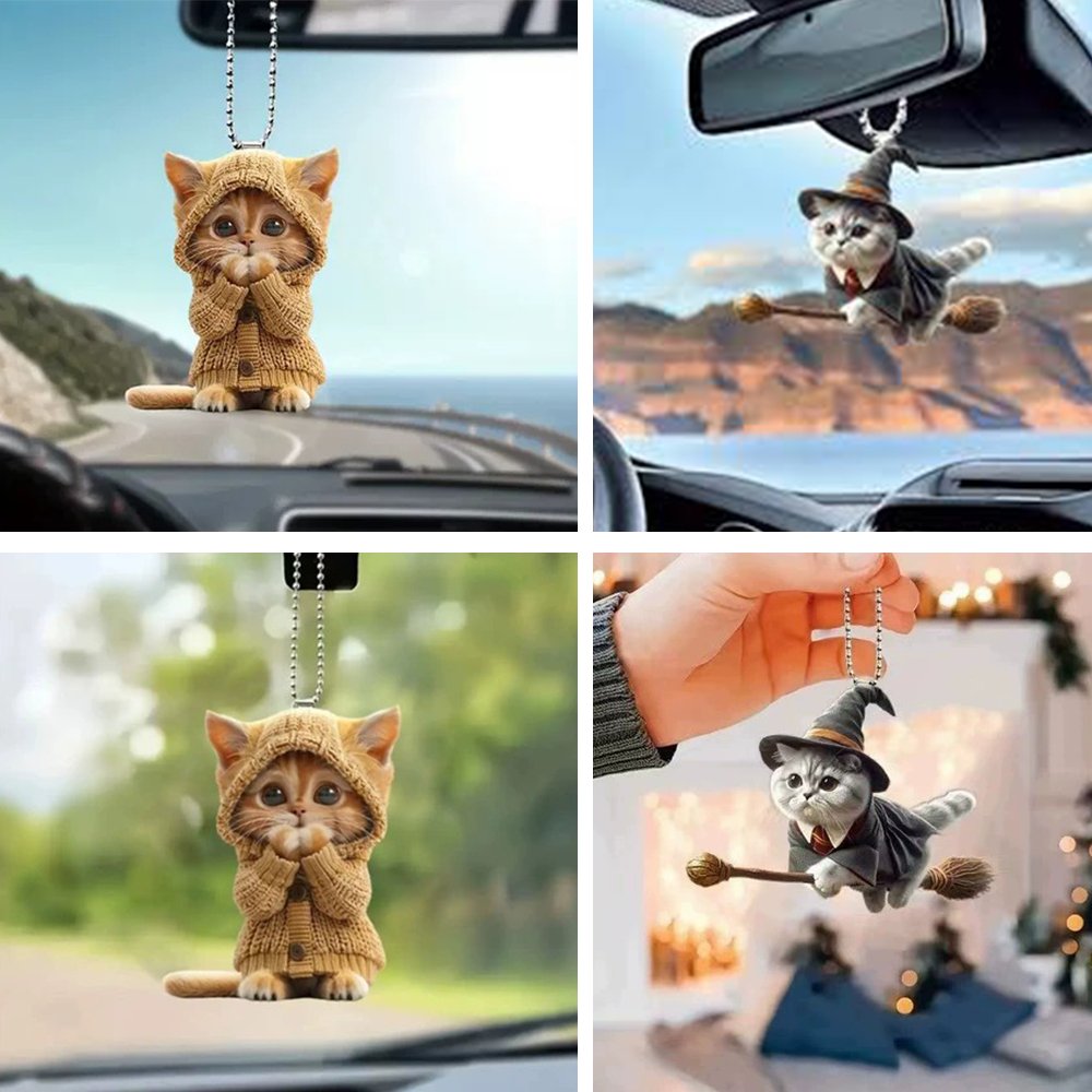 พวงกุญแจ อะคลีลิค รูป แมวน่ารัก ขนาด 4-8 ซม. Cute Cat Keychain ของขวัญทาสแมว พวงกุญแจห้อยกระเป๋า – A - Image 6