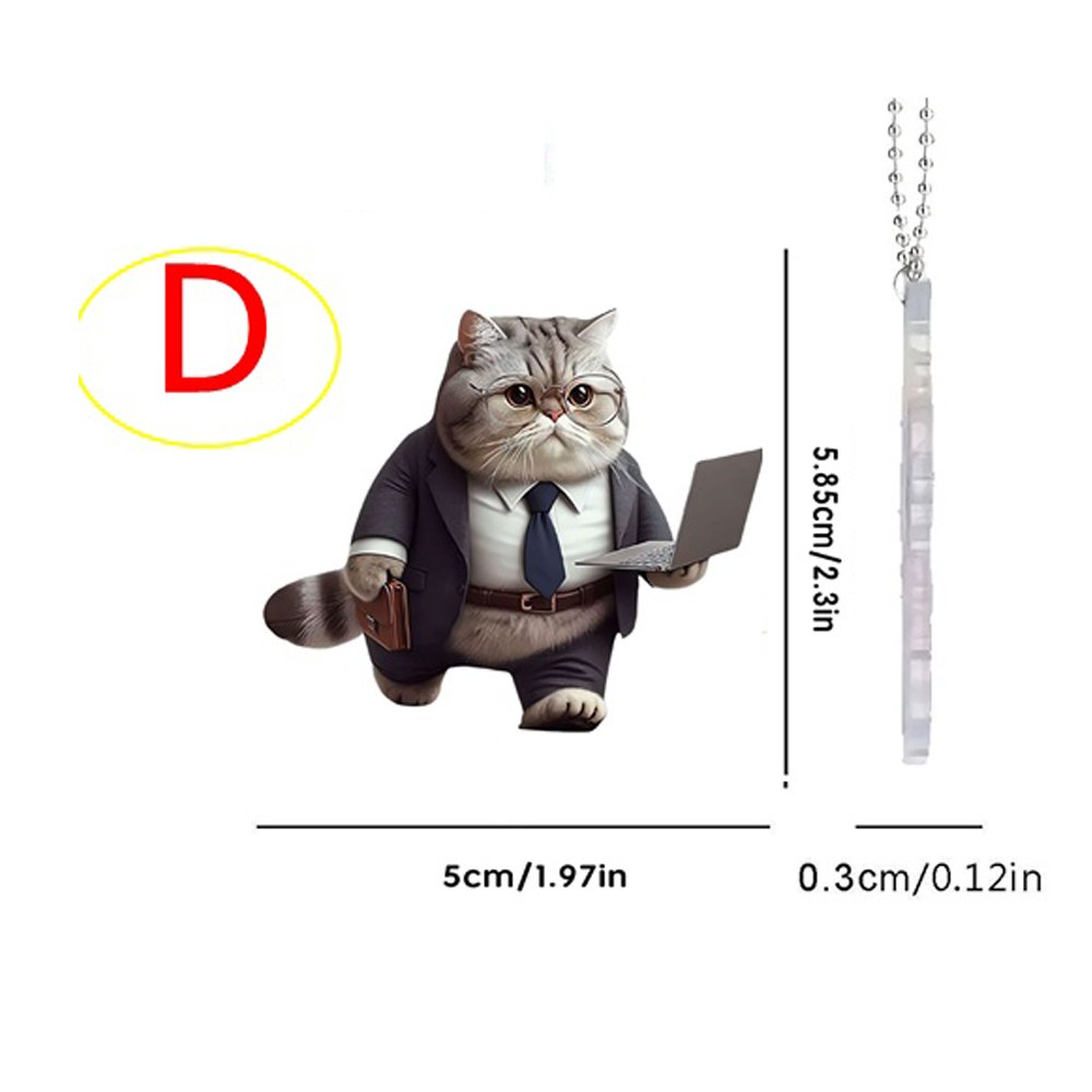 พวงกุญแจ อะคลีลิค รูป แมวน่ารัก ขนาด 4-8 ซม. Cute Cat Keychain ของขวัญทาสแมว พวงกุญแจห้อยกระเป๋า – D
