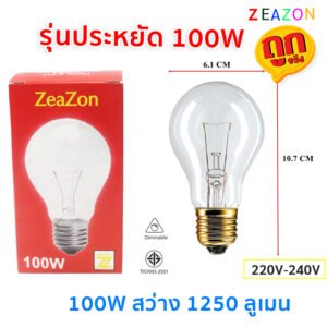 ZEAZON หลอดไส้ 40W 60W 100W E27 แสง Warmwhite หลอดไฟ หลอดกกไก่ หลอดให้ความร้อน – หลอดไส้100W Zeazon