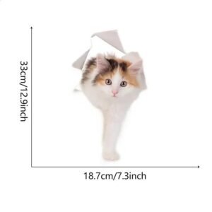 สติ๊กเกอร์ติดผนัง 3D ลายแมวน่ารัก วัสดุ PVC กันน้ำ ลอกออกได้ ไม่ทิ้งคราบ แต่งห้องนอน ห้องทำงาน มี 2 แบบ ส่งจากไทย [88-SA04L]