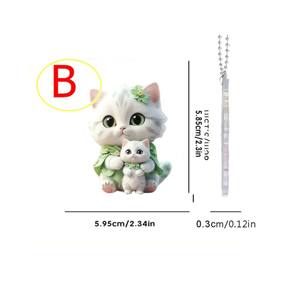 พวงกุญแจ อะคลีลิค รูป แมวน่ารัก ขนาด 4-8 ซม. Cute Cat Keychain ของขวัญทาสแมว พวงกุญแจห้อยกระเป๋า – B
