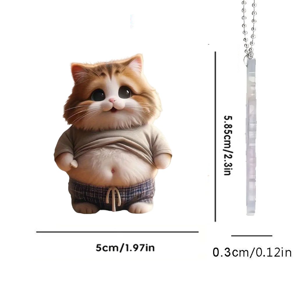 พวงกุญแจ อะคลีลิค รูป แมวน่ารัก ขนาด 4-8 ซม. Cute Cat Keychain ของขวัญทาสแมว พวงกุญแจห้อยกระเป๋า – A - Image 9