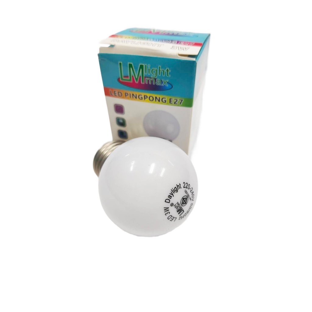 ET หลอดไฟ LED 3W ทรงลูกปิงปอง ขั้ว E27 แสงขาว หลอดไฟกลม หลอดปิงปอง LED ประหยัดไฟ ใช้กับโคมไฟ ไฟตกแต่ง ไฟระย้า - Image 2